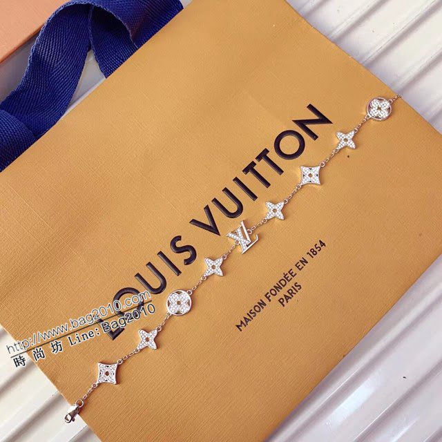 Louis Vuitton純銀飾品 路易威登九花可調節手鏈 LV925字母手環  zglv1847